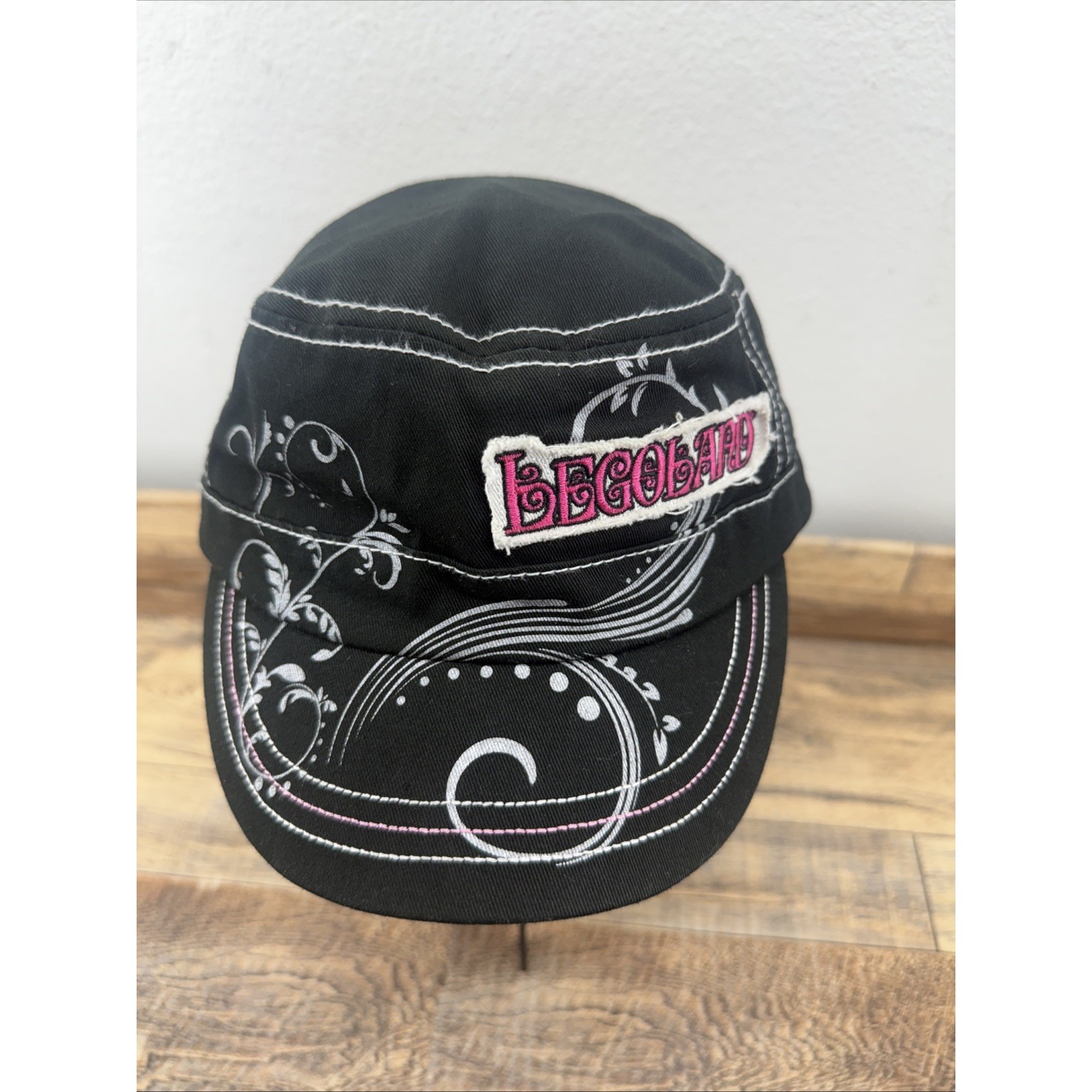 Off-White Black Hat With White And Pink Accents